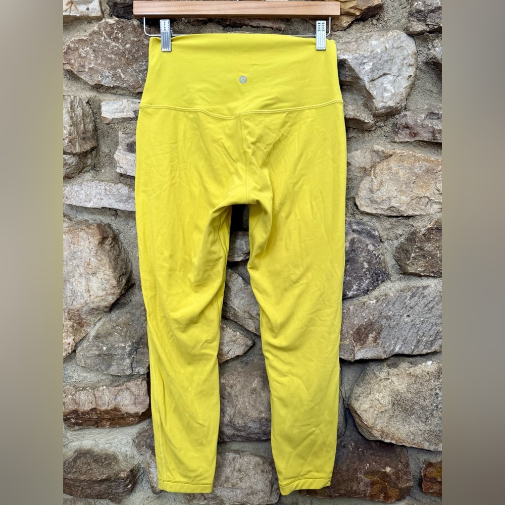 Lululemon Align HR Pant 25”L  Size 8 Yellow Serpentine